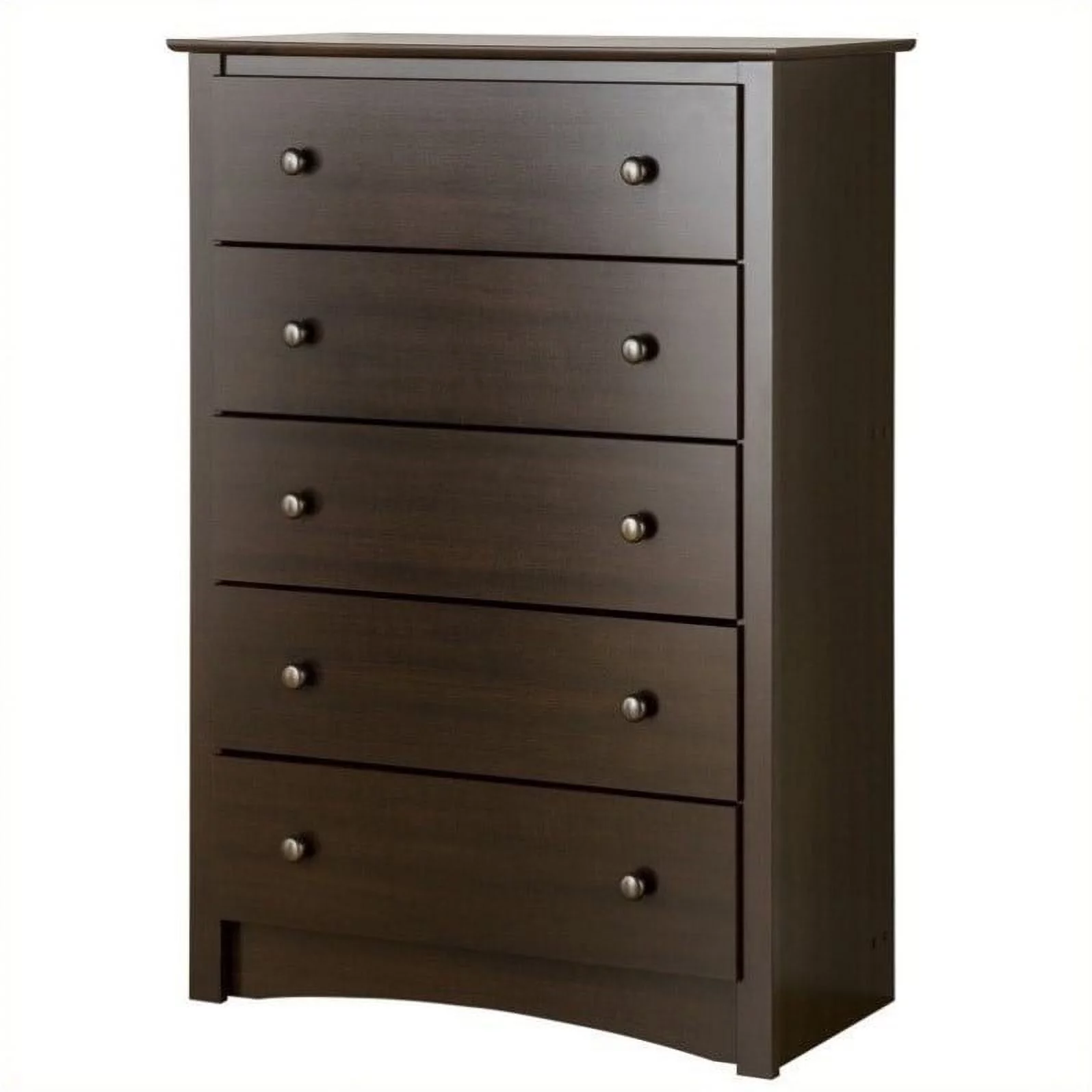 Home Square 5-Piece Set with 2 Night Tables Chest Dresser and Tall Nightstand