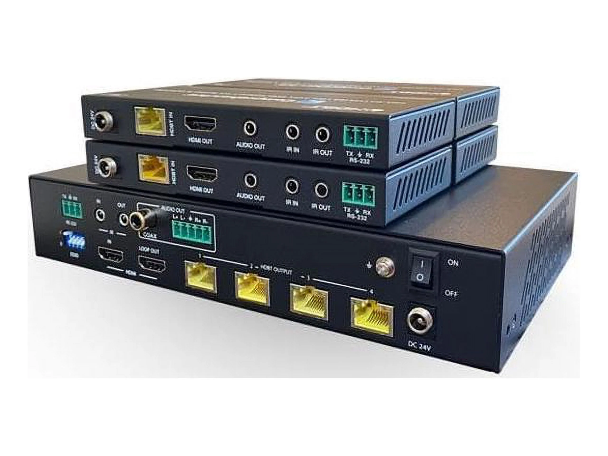 Comprehensive CDA-CAT14018G 1 x 4 in. 4K UHD HDMI to HDBaset Distribution Amplifier, Black