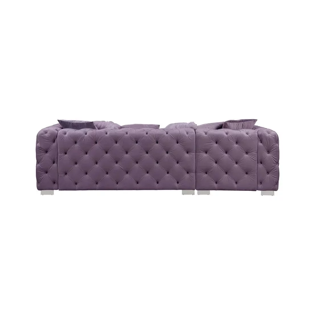 Modern Purple Velvet Sectional Sofa by Acme Qokmis LV00389-2pcs