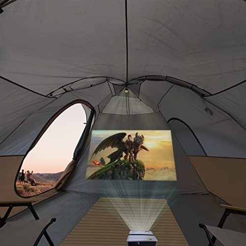 UNP Camping Tent 10-Person-Family Tents, Parties, Music Festival Tent, Big, Easy Up, 5 Large Mesh Windows, Double Layer, 2 Room, Waterproof, Weather Resistant, 18ft x 9ft x78in