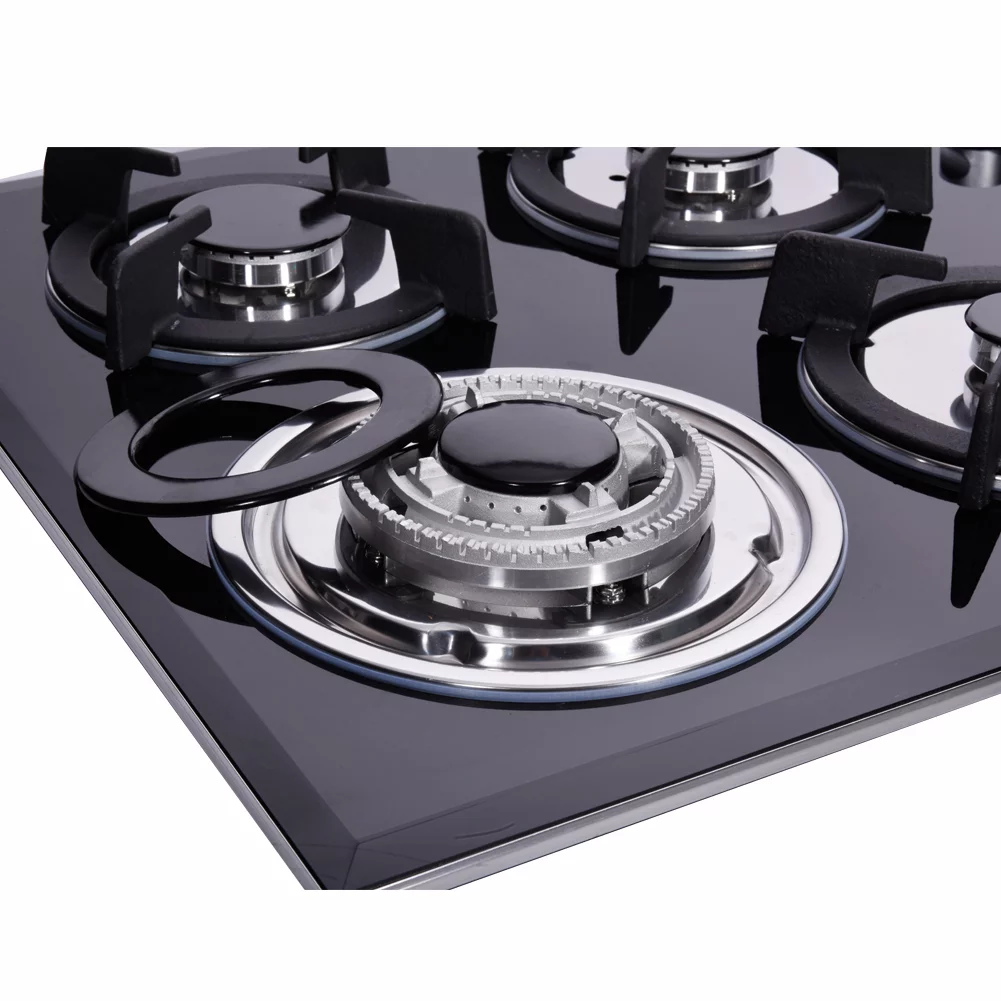 Deli-Kit 30 inch Gas Cooktop Tempered Glass 5 Burners Stove Top Dual Fuel Gas Hob NG/LPG Convertible DK157-A01S