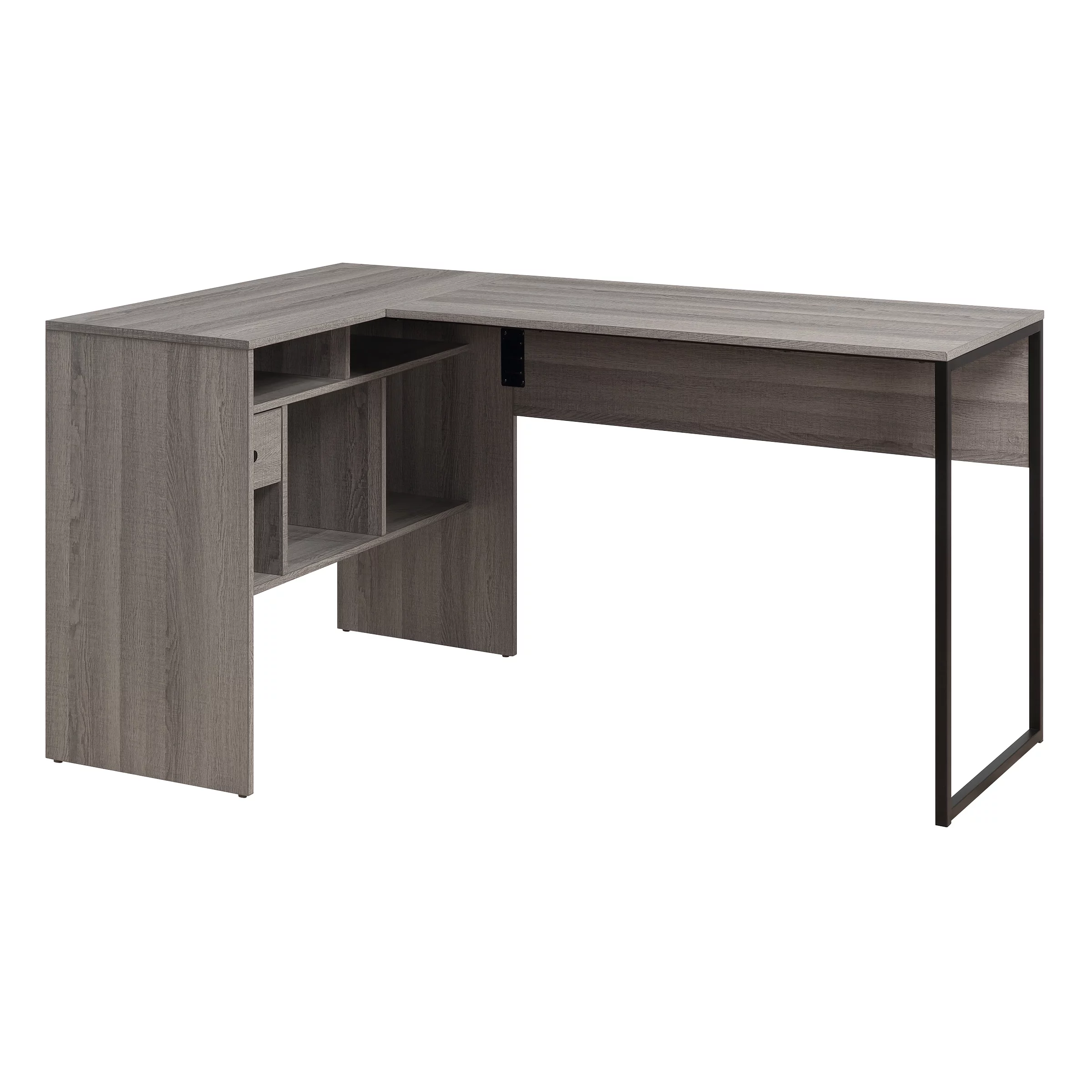 OSP Home Furnishings Hagney Lane L-Shape Desk in Farm Oak Finish