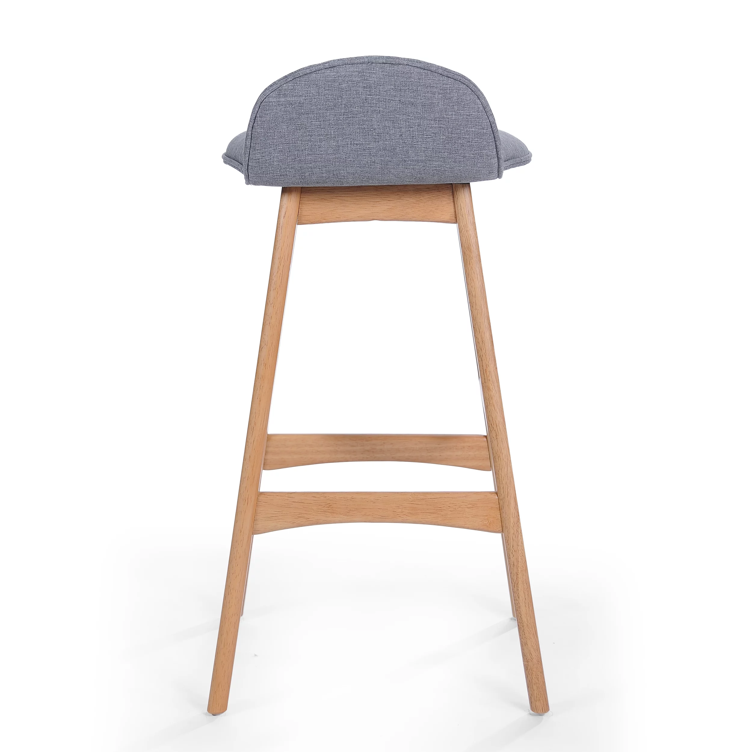 Noble House Brookes Mid-Century Modern Upholstered Barstools (Set of 2), Gray and Natural Oak