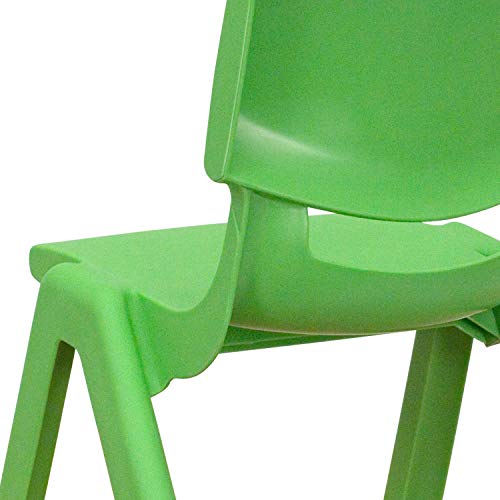 EMMA + OLIVER 4 Pack Blue Plastic Stackable School Chair with 10.5