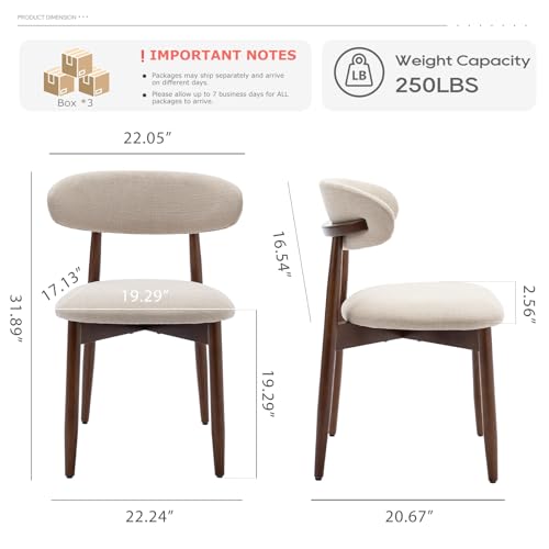 COLAMY Wooden Dining Chairs Set of 4, Modern Fabric Upholstered Dining Room Chair, Farmhouse Kitchen Chairs with Foot Pegs, Green