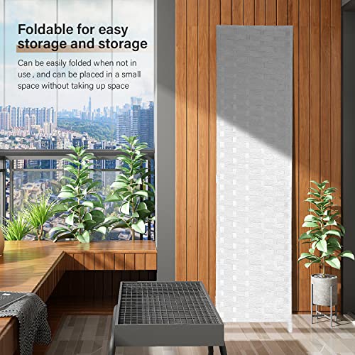 Wood Mesh Woven Design 4 Panel Folding Wooden Screen Room Divider