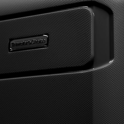 Traveler's Choice Pagosa Indestructible Hardshell Expandable Spinner Luggage, Black, 22