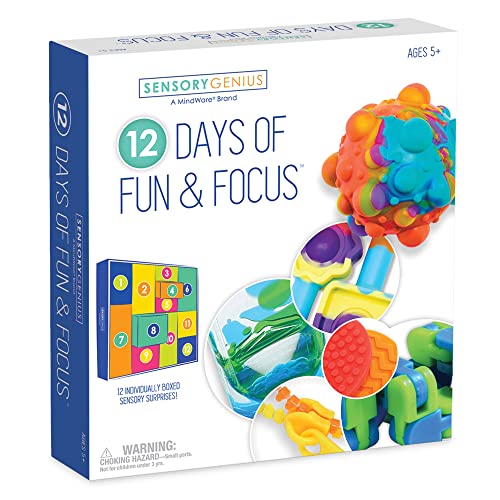 Sensory Genius 12 Days of Fun & Focus Pack - Fun Fidget Advent Calendar 2024 for Kids, Teens & Adults Ages 5 and Up