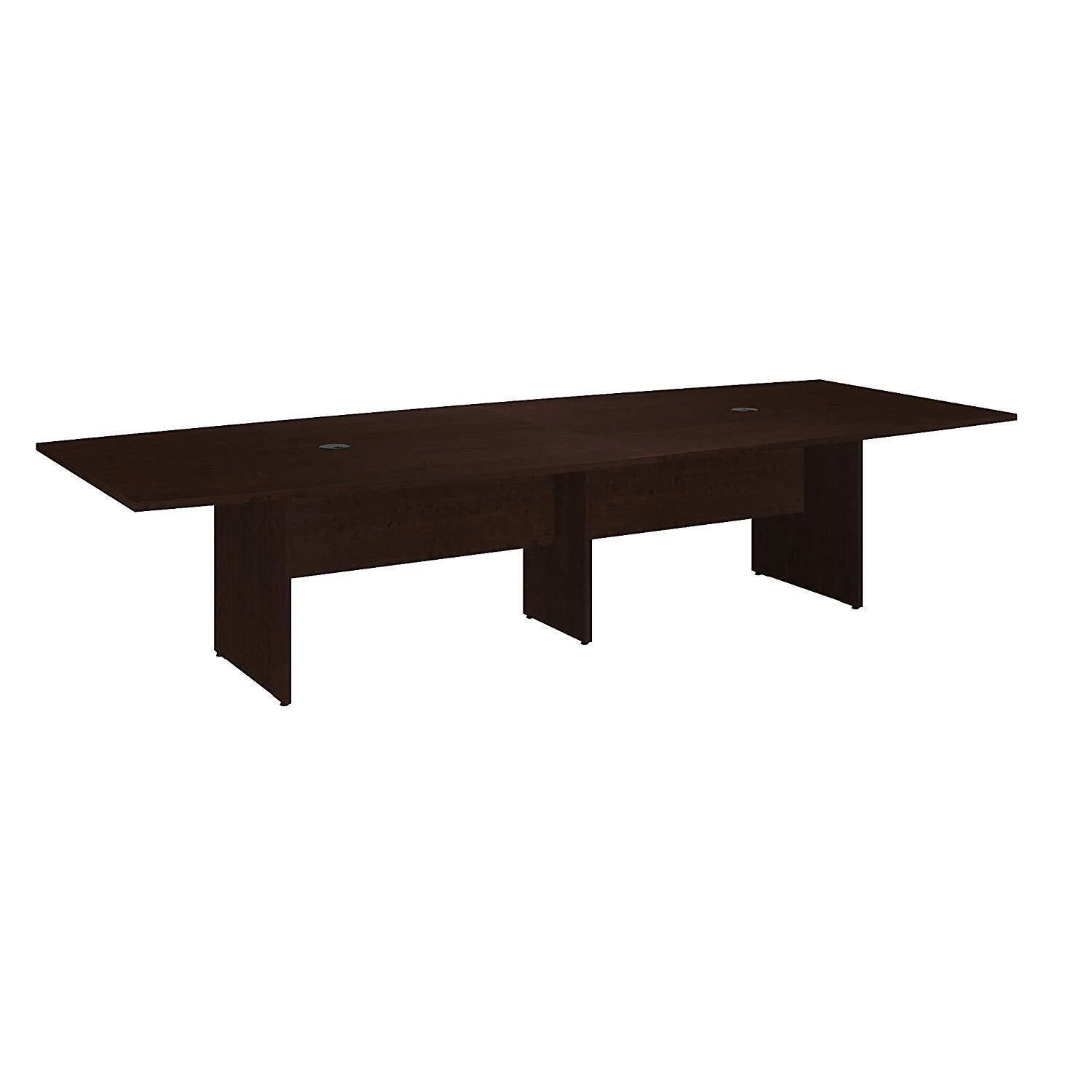Maykoosh French Flair Furniture 120W X 48D Boat Shaped Conference Table With Wood Base In Mocha Cherry