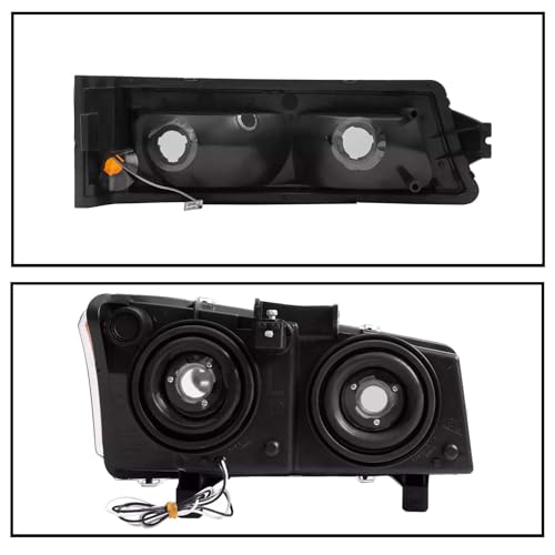 Headlights Assembly w/LED DRL compatible with 2003-2006 Chevy Silverado 1500 2500 3500, 03-06 Avalanche (No Cladding only), Headlamp w/Sequential Tun Signal