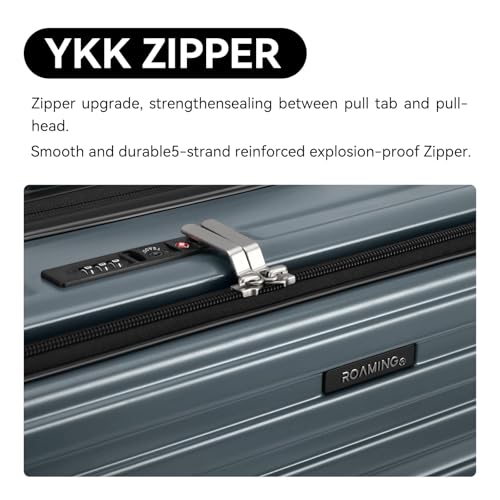 ROAMING Grace Expandable Carry On Luggage Airline Approved, 20 Inch Hardside Carry On Suitcase with Wheels, Travel Harshell Spinner Small Luggage with Tsa Lock, Jade cyan, 20-Inch Carry-On