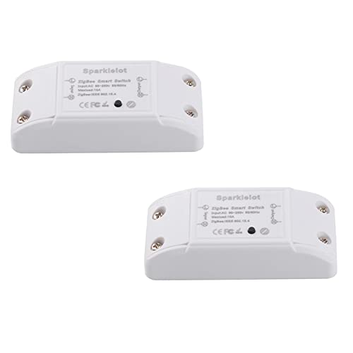 2pcs Zig bee DIY Smart Switch Intelligent Breaker WiFi Wireless Light Switch Relay Module Compatible with Amazon Alexa Google Home Echo Dot SmartThings Hub