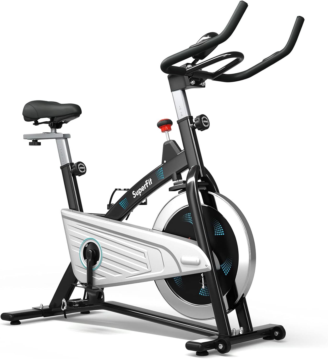 Goplus Magnetic Stationary Bike, Indoor Exercise Cycling Bike Smooth Belt Drive W/Heart Rate, LCD Monitor, Full Adjustment Near-silent Home Cardio Workout Spin Bike