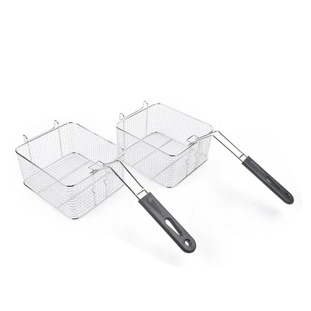 TFCFL Commercial 6L*2 Countertop Stainless Steel Deep Fryer Dual Tank Restaurant/ Kitchen Gas Fryer + Basket