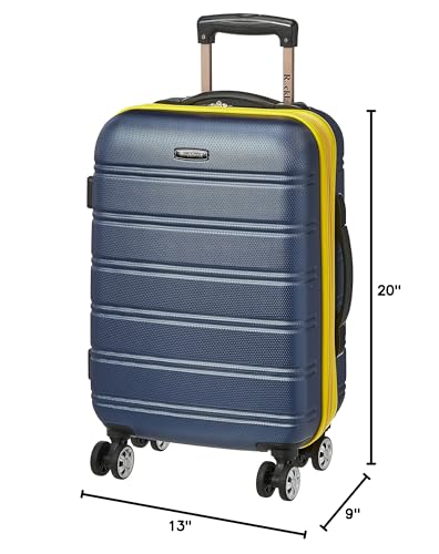 Rockland Melbourne Hardside Expandable Luggage with Spinner Wheels, 2TONENAVY, 2 Piece (20/28)