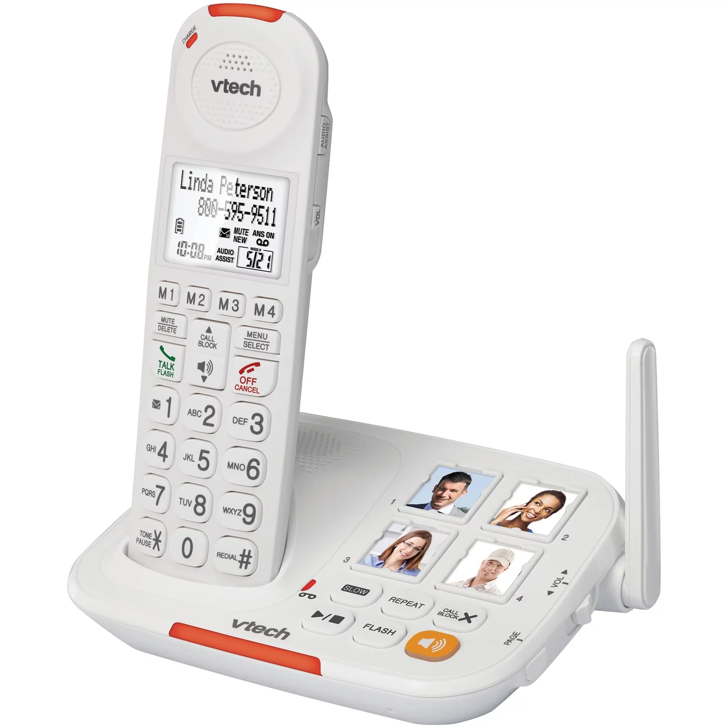 VTech VTSN5127 Amplified Cordless Answering System with Big Buttons & Display