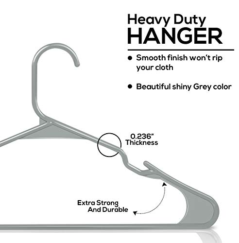Utopia Home Clothes Hangers 50 Pack - Plastic Hangers Space Saving - Durable Coat Hanger with Shoulder Grooves (White)