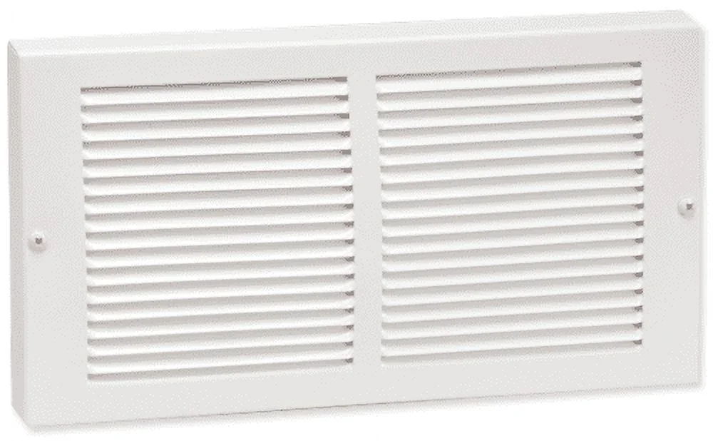 16in x 8in Imperial White Steel Rectangular Baseboard Return Grille - Overall 17 1/4in x 9 1/4in