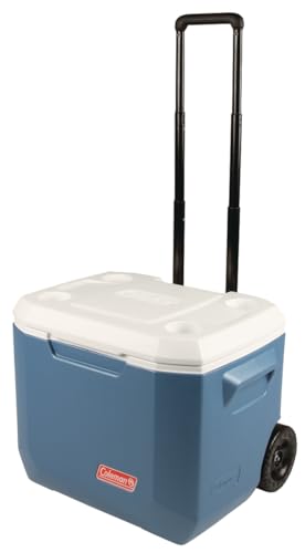 Coleman Xtreme 50qt Wheeled Cooler, Extra-Walled Insulation Keeps Ice up to 5 Days, Portable Rolling Hard Chiller