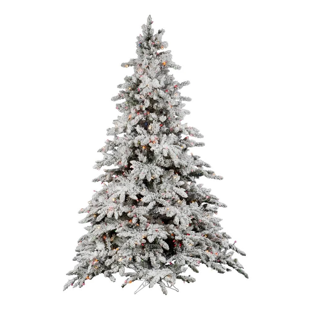 Vickerman 7.5& x 65x22 Flocked Utica Tree with 850 Multicolor Dura Lit Lights