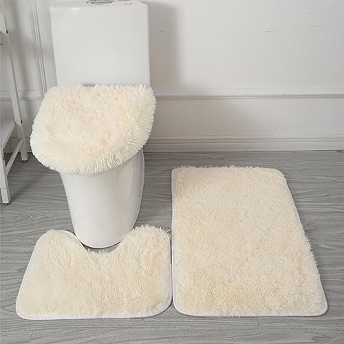 3 Piece Bathroom Rugs Bath Mat Set - Non Slip Soft Absorbent Bathroom Rugs Sets, Machine Washable, Toilet Rug Area Rug Set, Toilet Bath Mat Sets, Dries Quickly My Orders Placed Recently by Me