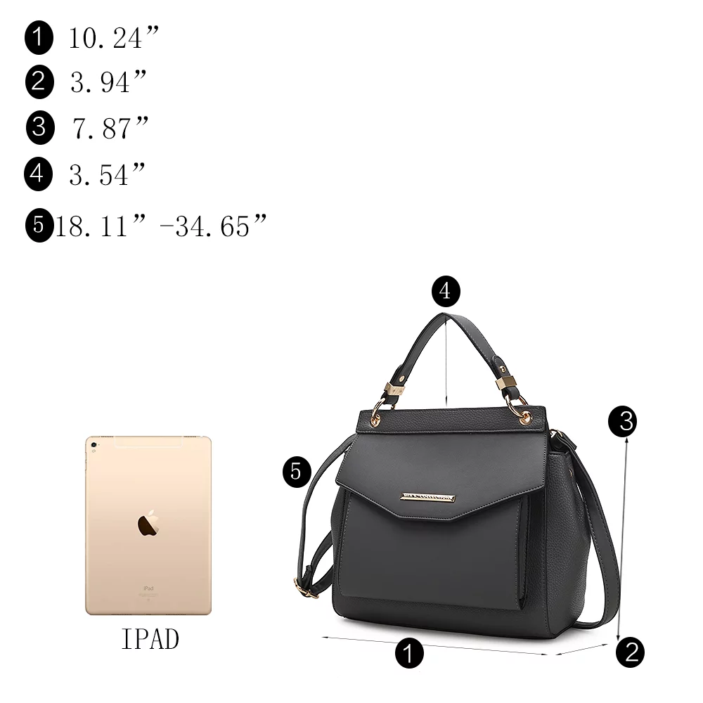 MKF Collection Vida Vegan Leather Womens 3-in-1 Satchel, Backpack and Crossbody by Mia K