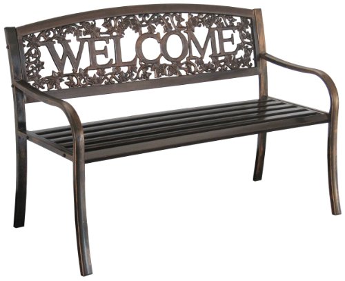 Leigh Country TX94101 Metal Welcome Outdoor Bench