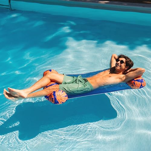 Big Joe Noodle Sling, No Inflation Needed, Pool Float with Armrests, Quick Draining Fabric, Cup Holder
