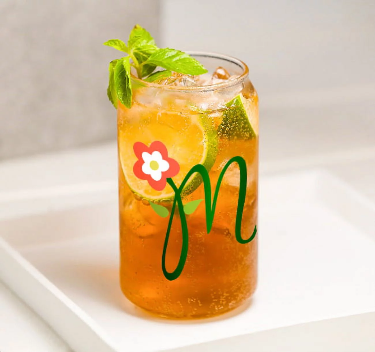 VING 48 Pack 16oz Sublimation Clear Glass Mug Blank Beer Glasses Coke Can Shaped Glass Tumbler Cups Bottles Jars with Bamboo Lid and Glass Straw