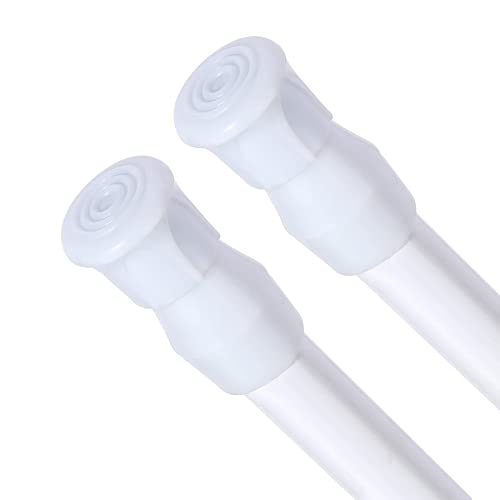 2 Pack Small Tension Rods 7 in to 11 Curtain Rods in Extendable Width Spring Cupboard Bars for Window,Wardrobe, Kitchen Utensils and Cabinet Without Drilling Adjustable