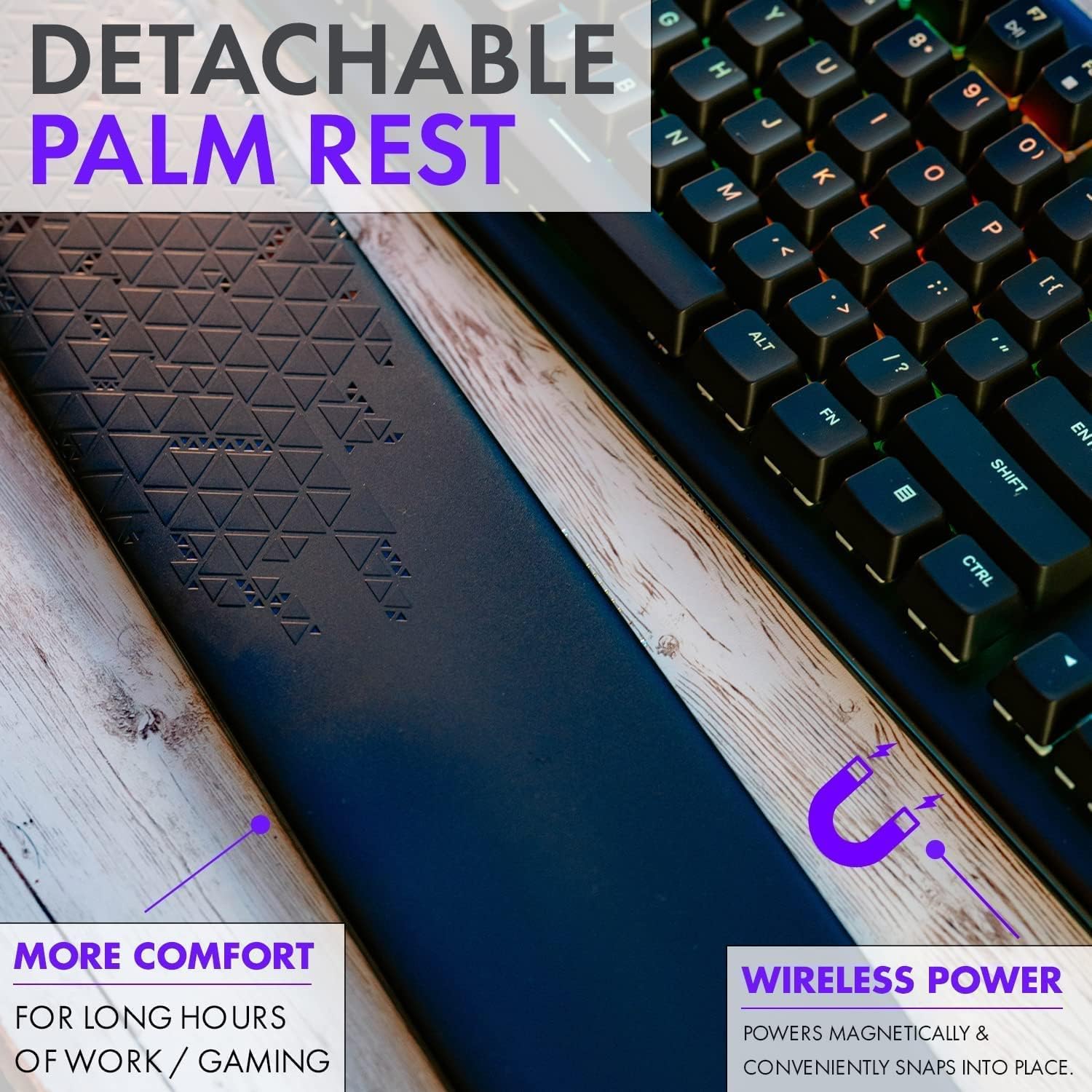 Mechanical Gaming Keyboard LED, Tilted Nation RGB Mechanical Keyboard with Volume Control Knob and Removable Wrist Rest - Programmable Light Up Keyboard with Quick Response Red Switches