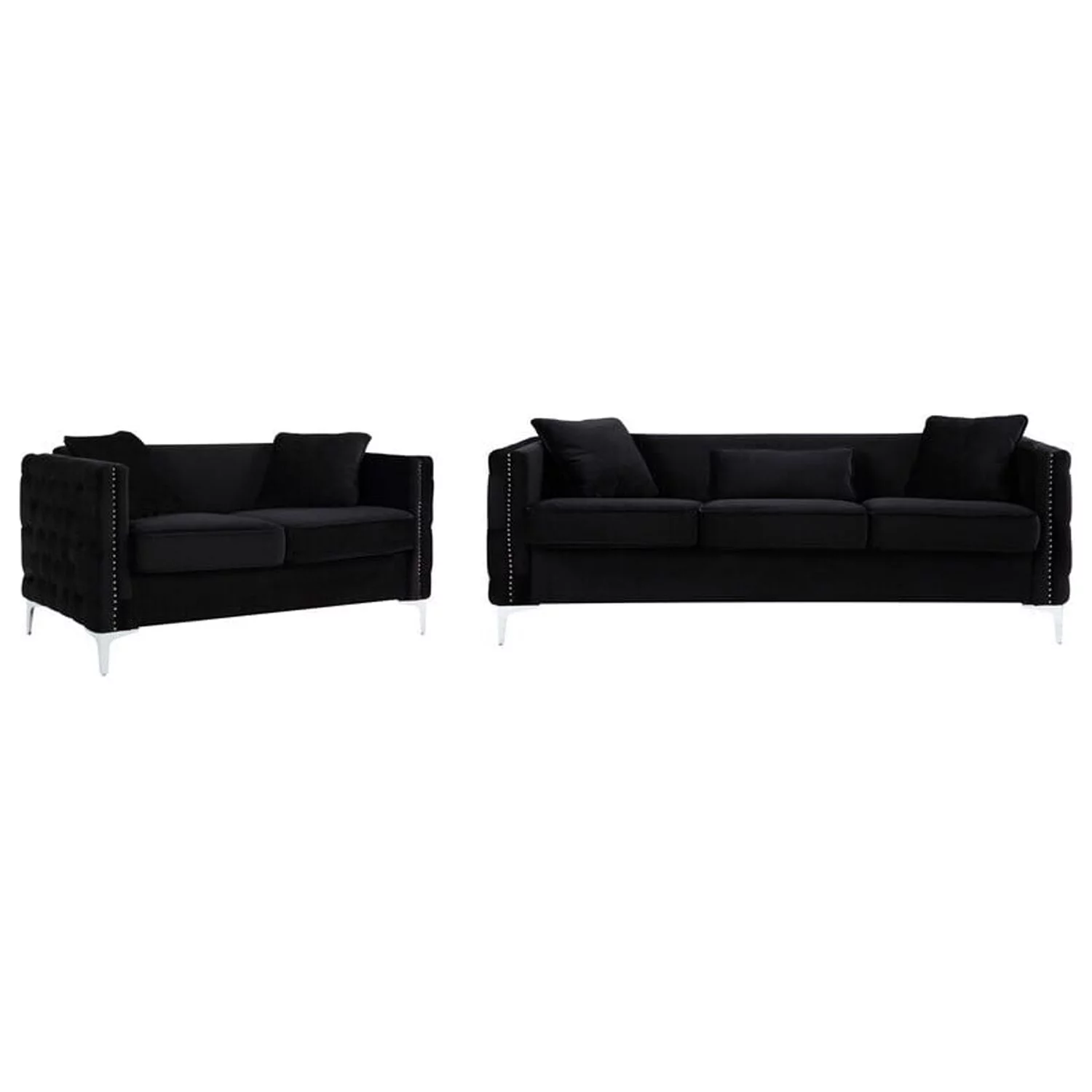 Sophisticated Simplicity Velvet Sofa Loveseat Chair Living Room Set