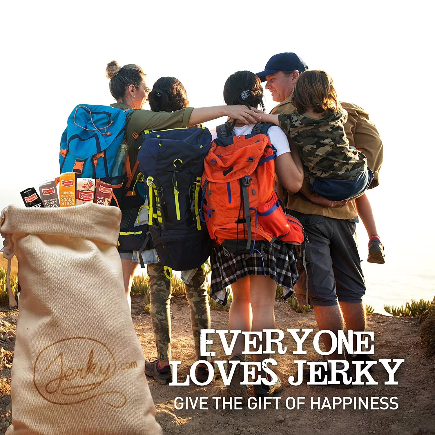 Jerky Gift Basket  - 26pc Jerky Variety Pack of Beef, Pork, Turkey & Ham Snack Sticks - Meat and Cheese Gift Set