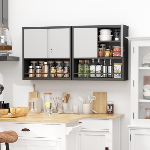 31.5''H Metal Garage Storage Cabinet with Wheels, Small Tool Storage Cabinets with Lock, Lockable Steel Rolling Tool Chest with Doors & Adjustable Shelves for Garage, Home, Office