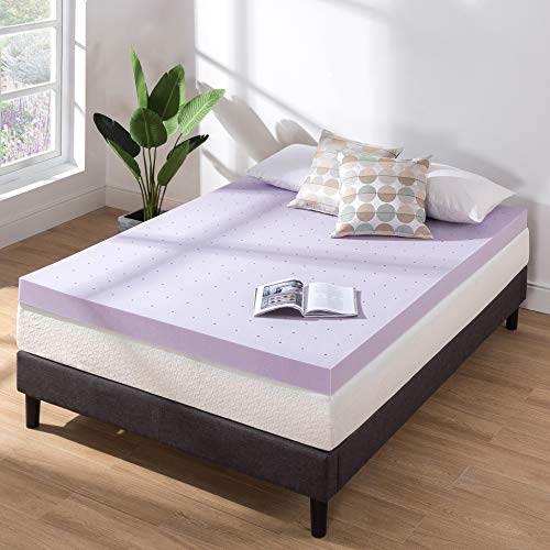 Mellow 2 Inch Ventilated Memory Foam Mattress Topper, Soothing Lavender Infusion, CertiPUR-US Certified, Full