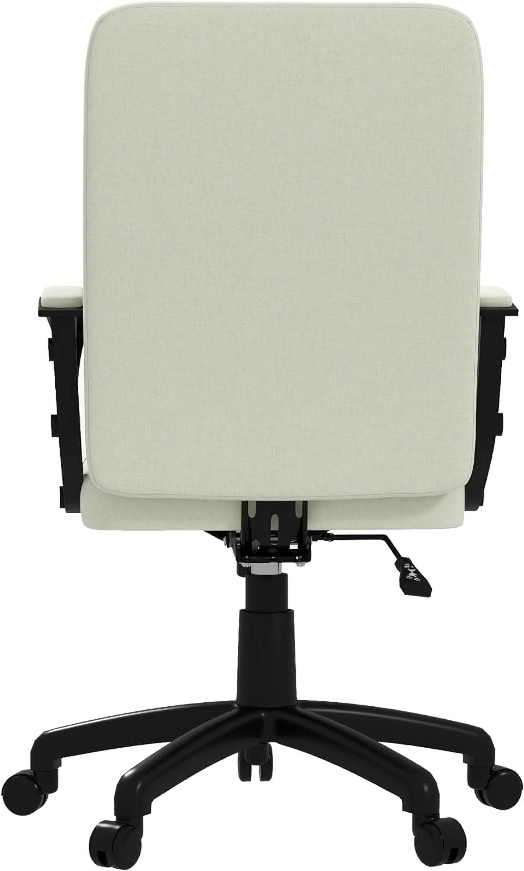 Fabric Office Chair, Computer Desk Chair, Swivel Task Chair With Arms, Adjustable Height, Swivel Wheels, Back, Cream White