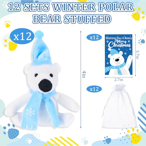 12 Pcs Christmas Stuffed Reindeers with Holiday Icon Scarf Xmas Deer Gifts 4