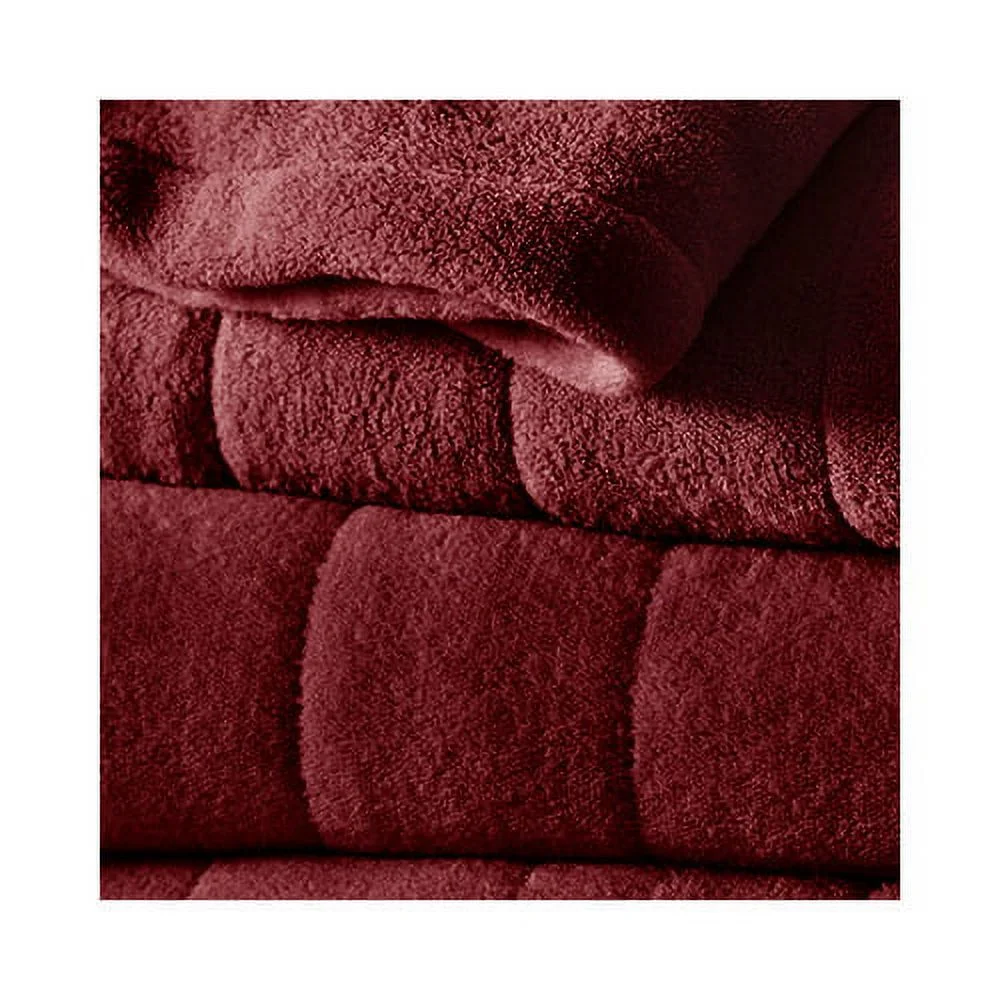 Sunbeam Channeled MicroPlush Electric Heated Blanket King Garnet