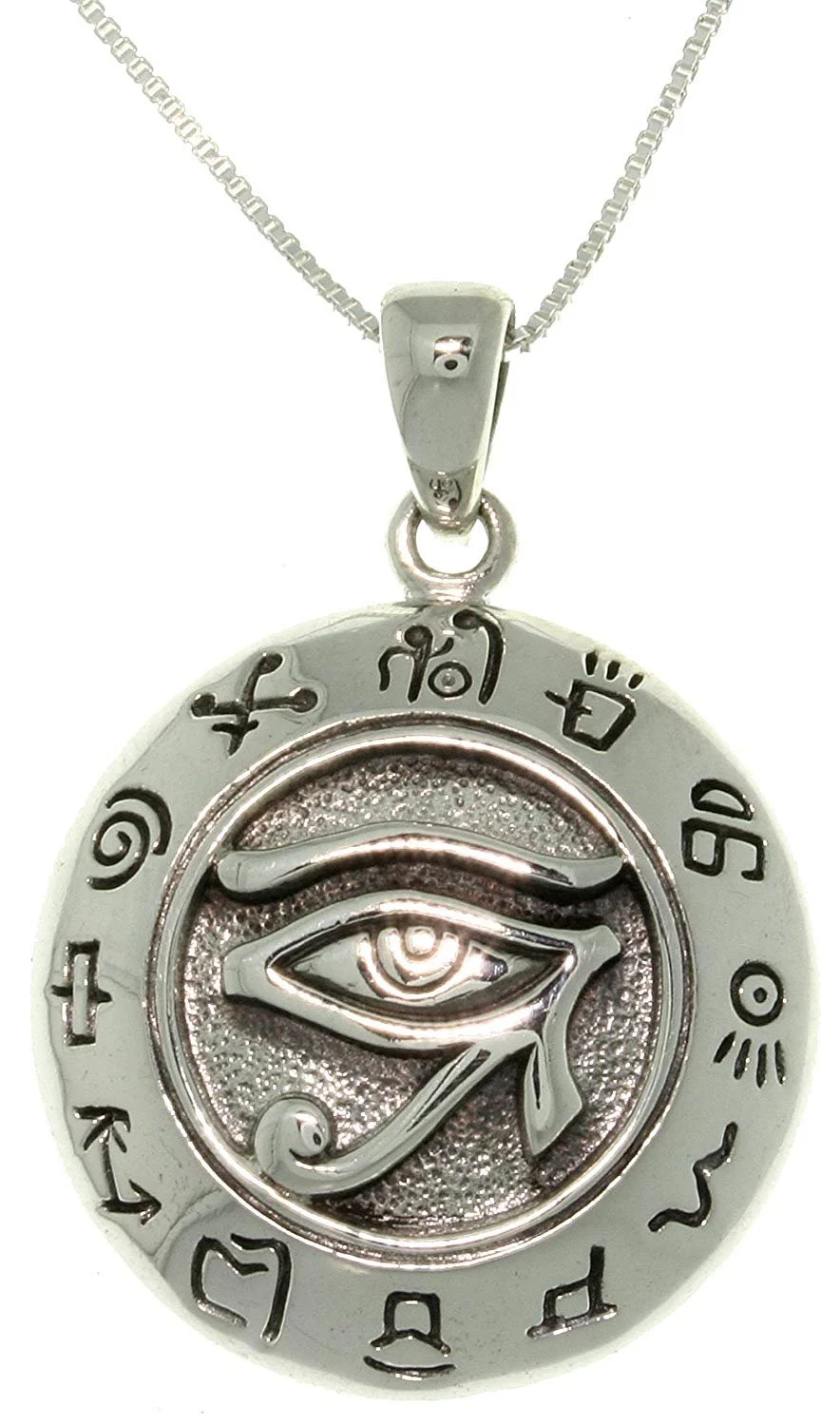 Sterling Silver Eye of Horus Necklace