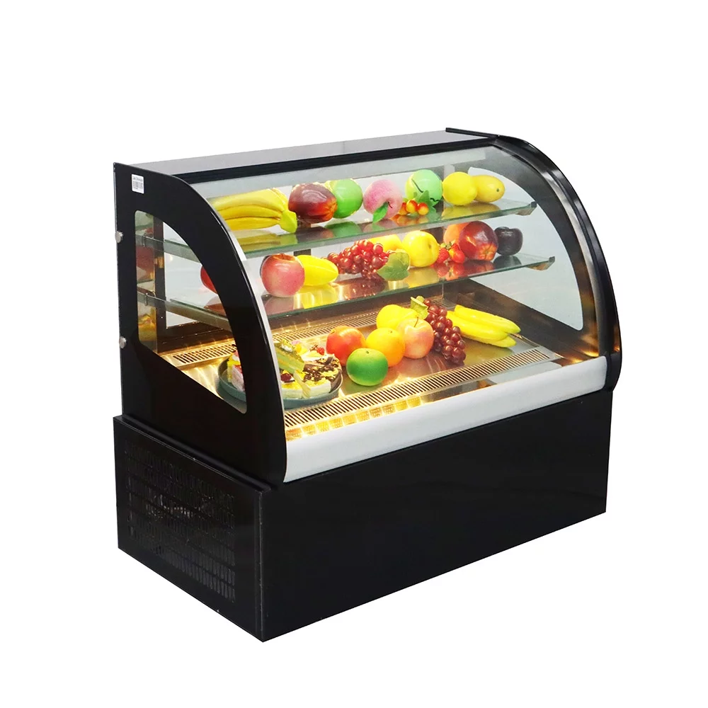 INTBUYING Countertop Display Refrigerators Refrigerated Bakery Cake Showcase Cooling Display Case Commercial Bakery Cabinet with White LED Light Back Door with Moisture 220V