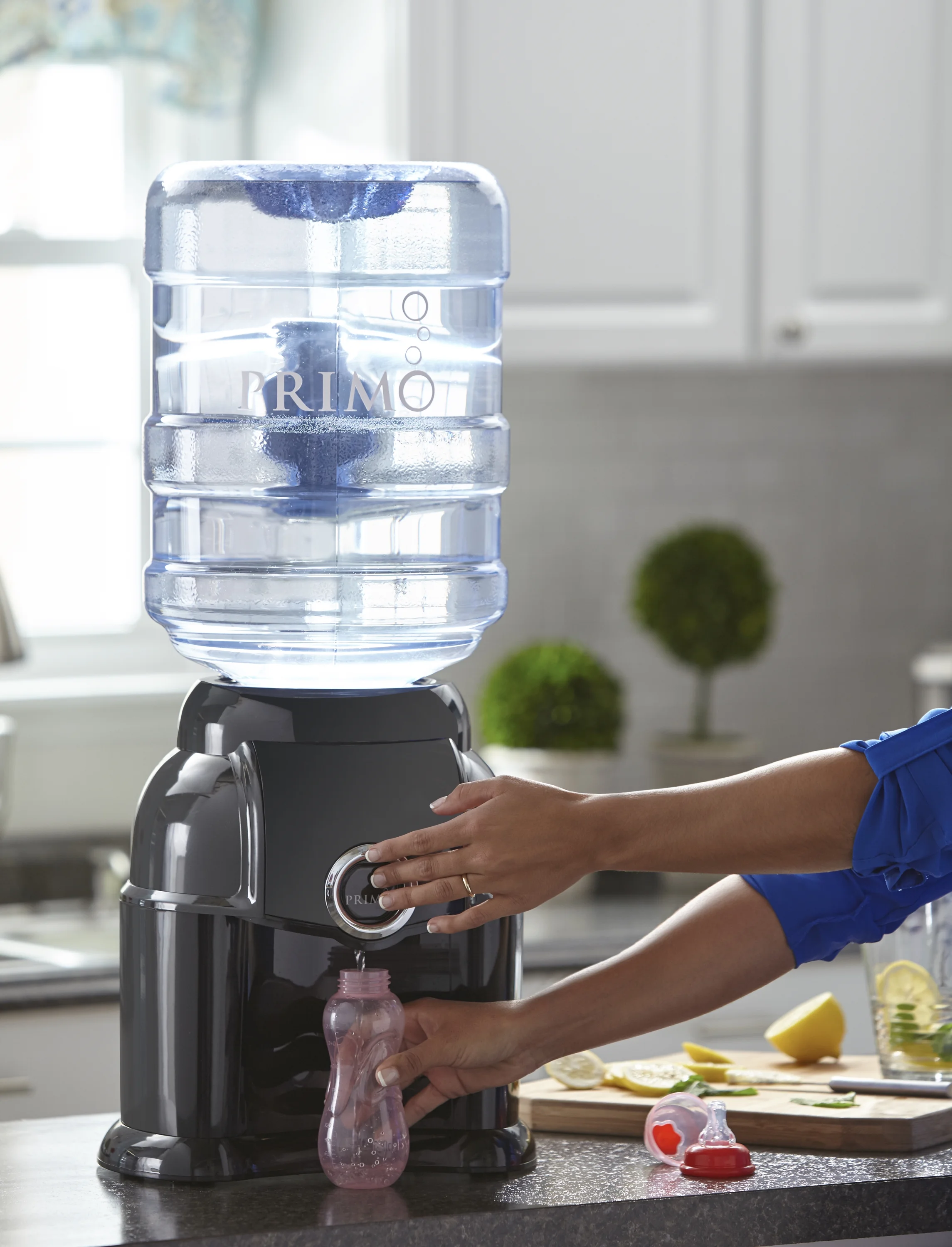 Primo Countertop Water Dispenser Top Loading, Room Temperature, Black