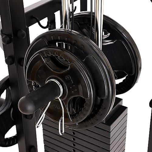 Altas Strength Smith Machine with Lever Arms Pulley Ratio 2:1 Squat Rack Pull Up Bar Upper Body Strength Training Leg Developer Light Commercial Home Gym Strength Training 3061B
