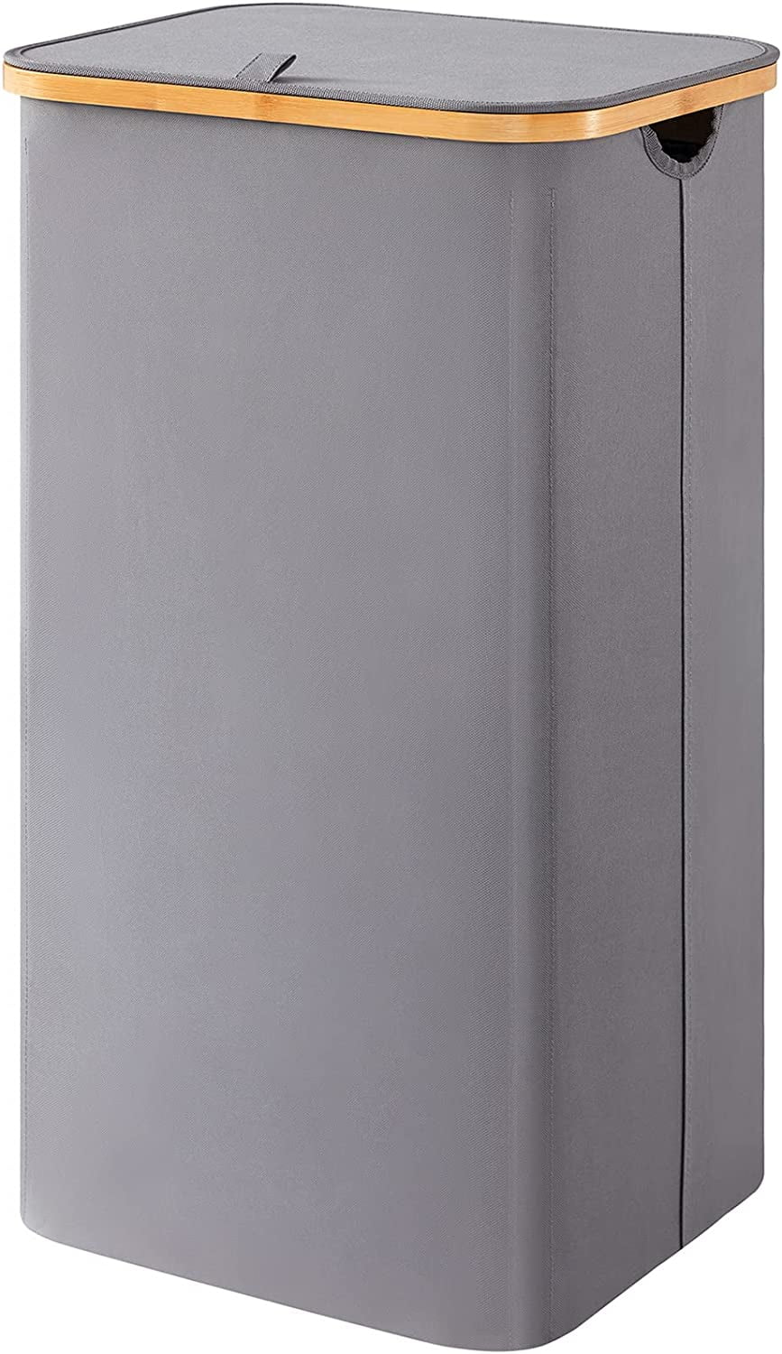 Lifewit 100L Laundry Basket with Lid, Clothes Hampers for Laundry with Handles Removable Bag Grey