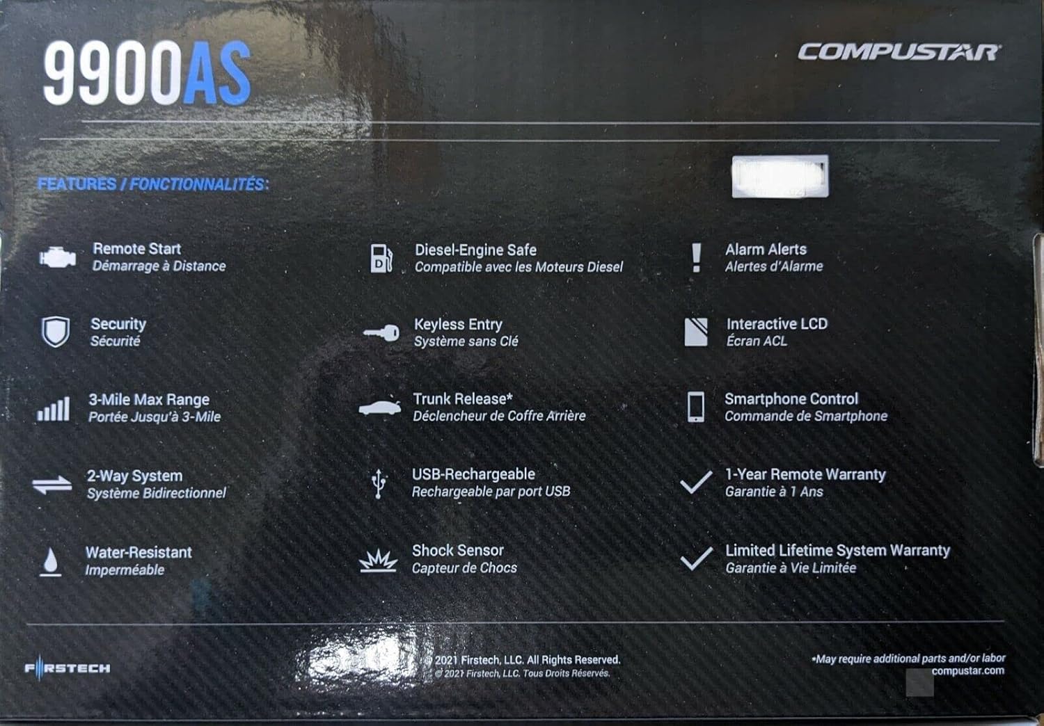 Compustar CS9900-AS 2 Way LCD Remote Start and Alarm System with 3 Mile Range CS9900AS