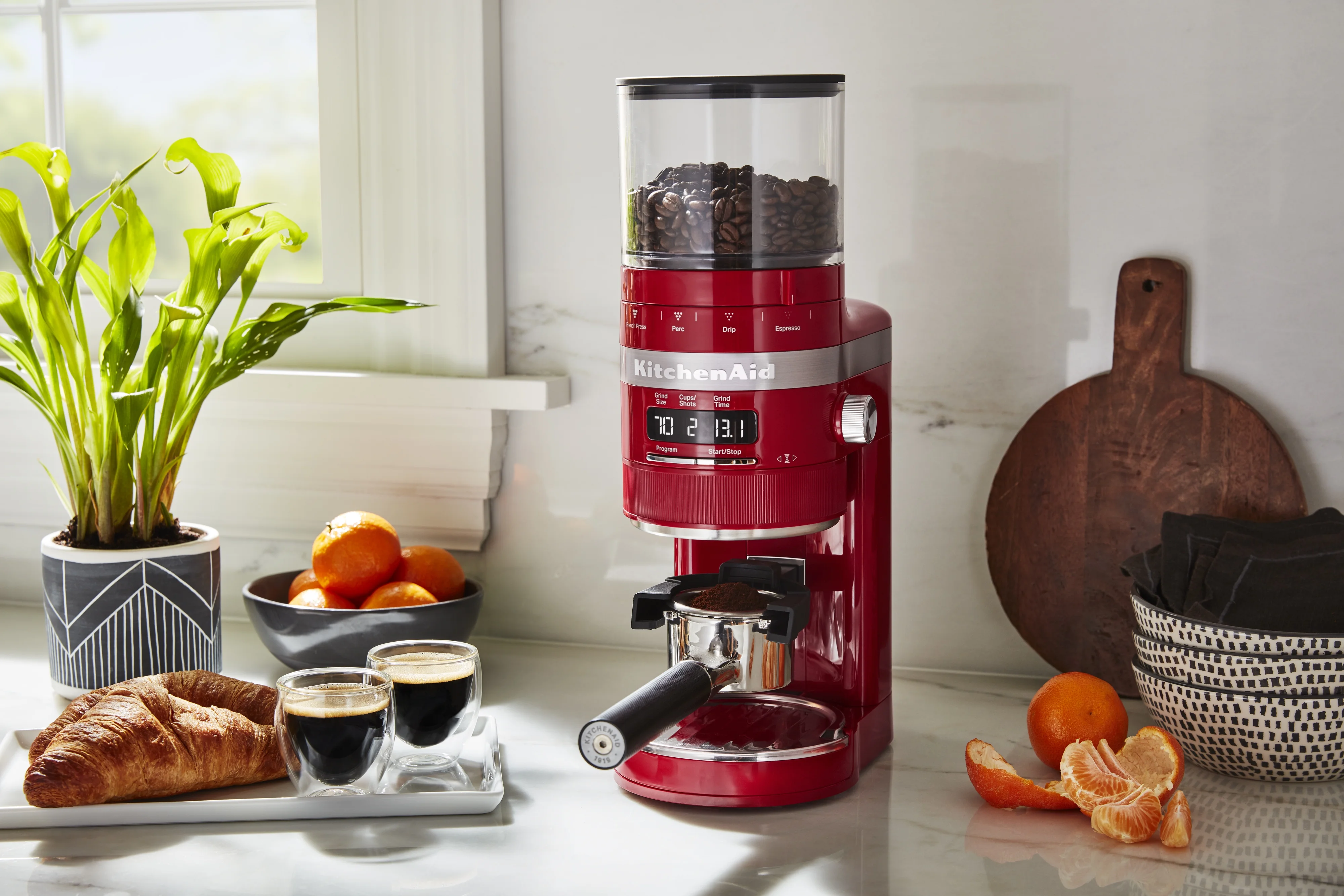 KitchenAid Burr Coffee Grinder, Empire Red, KCG8433