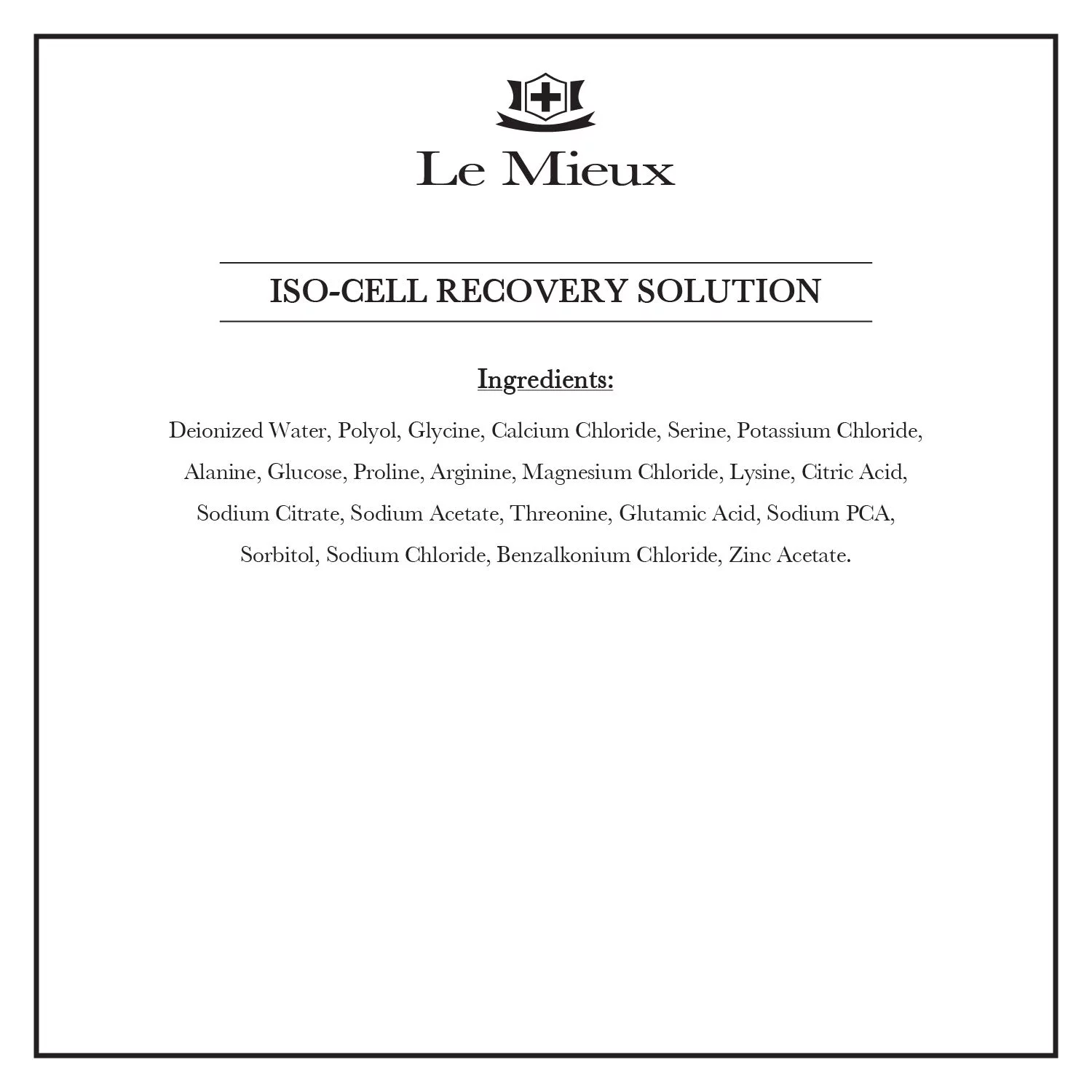 le mieux iso-cell recovery solution, 6.0 ounce