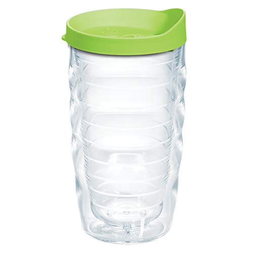 Tervis Clear & Colorful Lidded Made in USA Double Walled Insulated Tumbler Travel Cup Keeps Drinks Cold & Hot, 24oz 2pk, Blue Lid