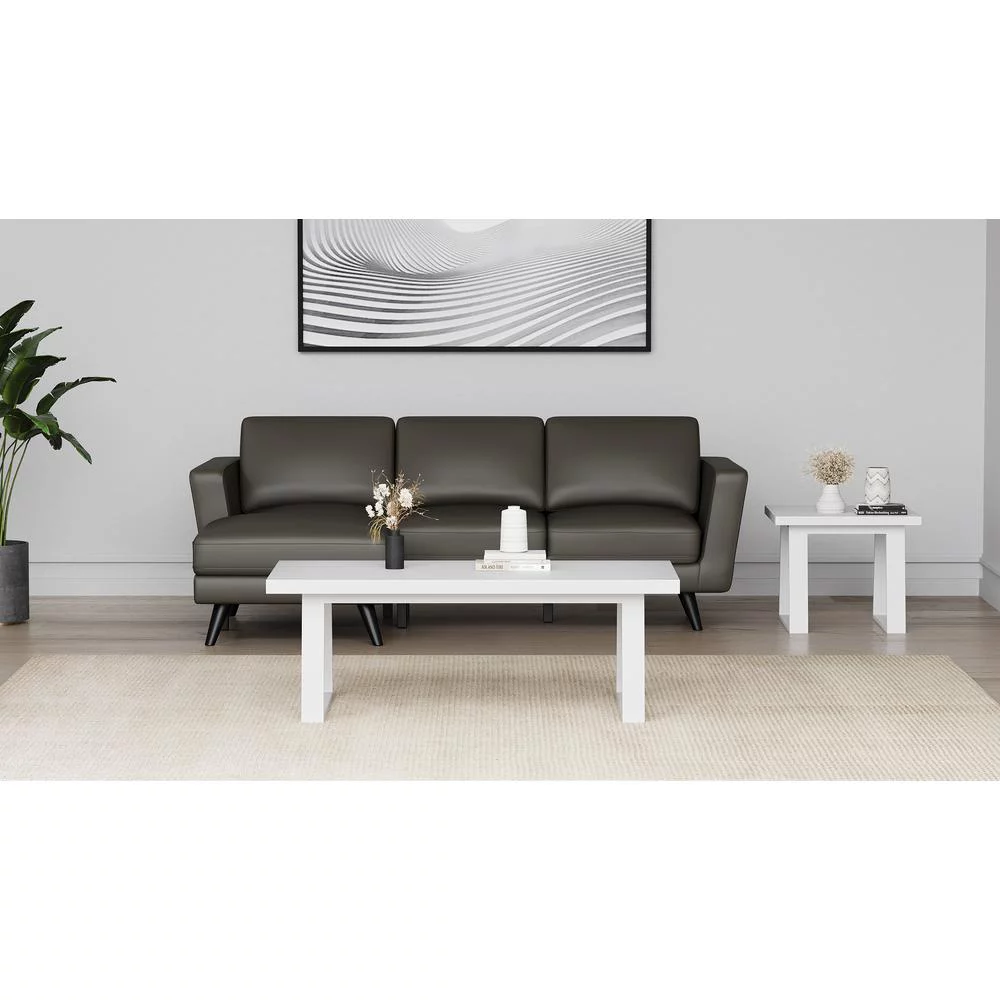 Unique Furniture Modern Solid End Table 24x24, White