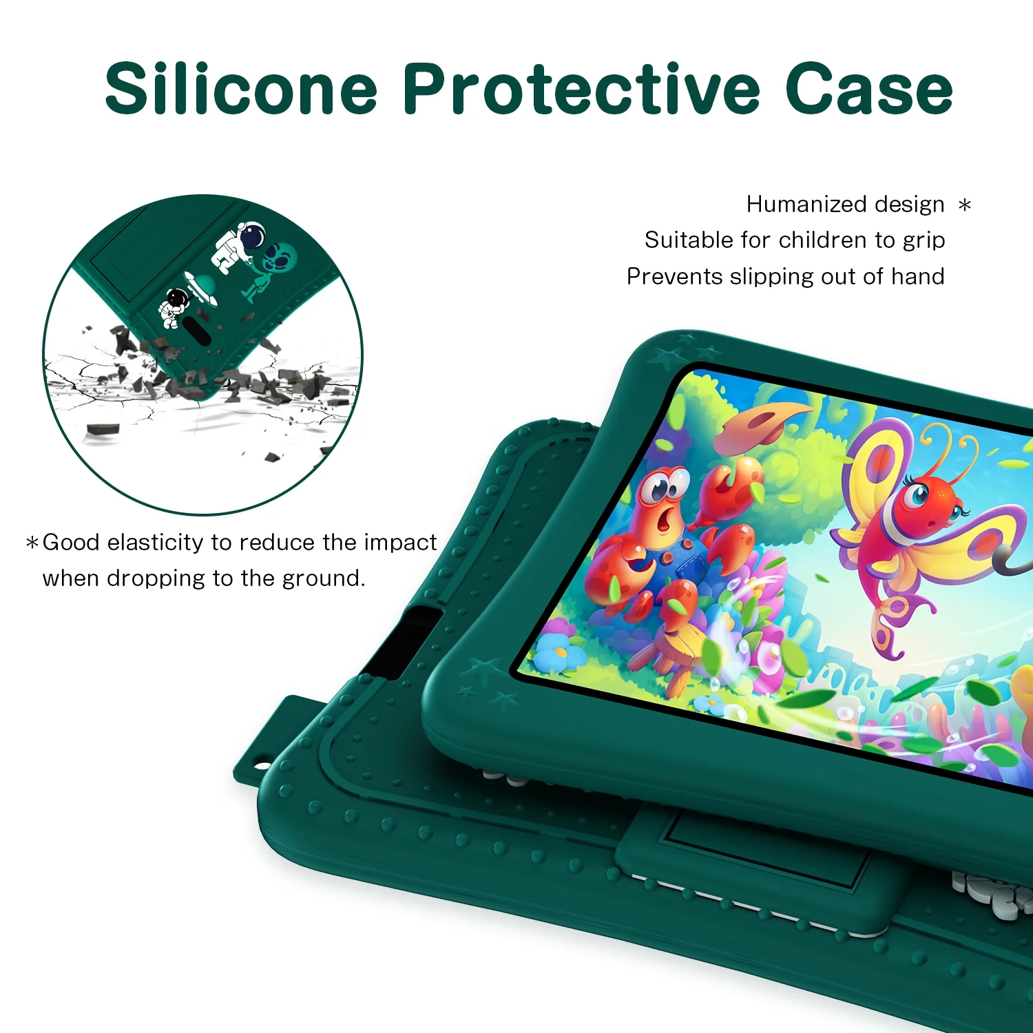 Kids Tablet 7 inch Android 11，32GB ROM 2GB RAM，Parent Control，WiFi，Protective Case, Green