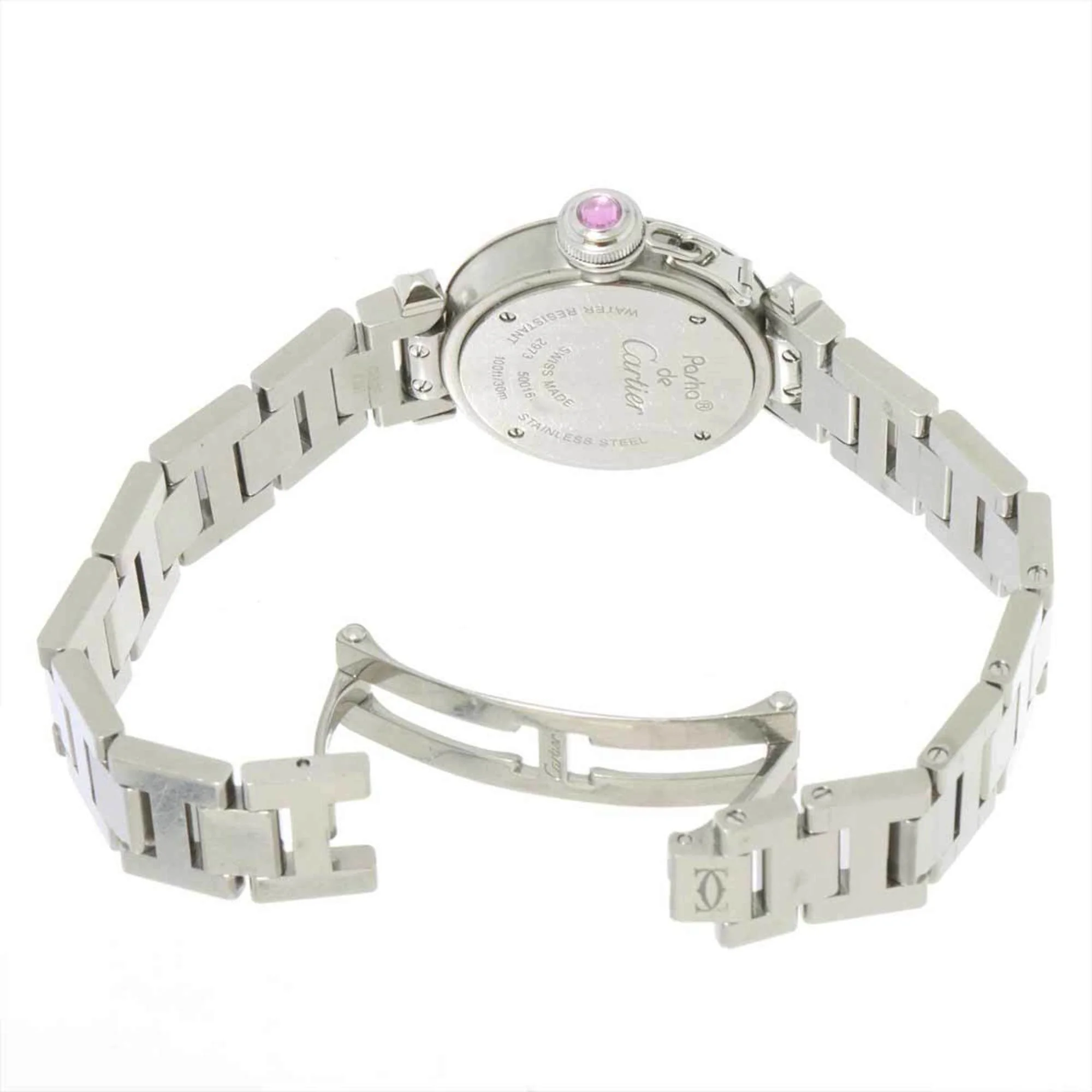 Pre-Owned Cartier Miss Pasha W3140008 Ladies Watch Pink Dial Quartz (Good)